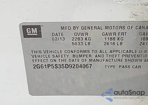 2013 Cadillac Xts Luxury Collection from USA, damaged, VIN 2G61P5S35D9204067